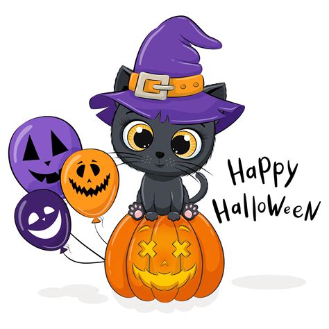 Cute Halloween Clipart PNG EPS JPEG Pumpkik Clip art Cat | Etsy ...