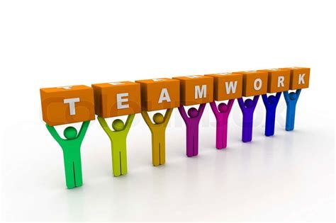 An Image Of Colorful Figures Holding Up Blocks That Spell 'Teamwork ...