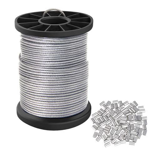 Vinyl Coated Picture Hanging Wire 1.5mm Up to 150lbs,100 Feet(30.5M) Stainless Steel Picture ...