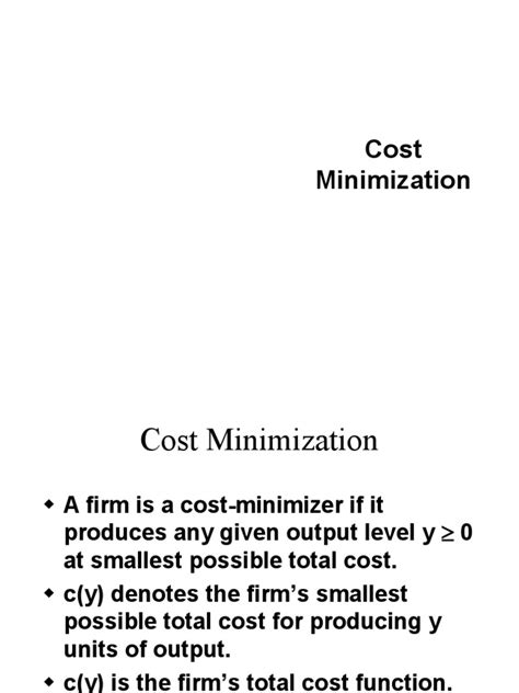 Image result for Cost Minimization Example