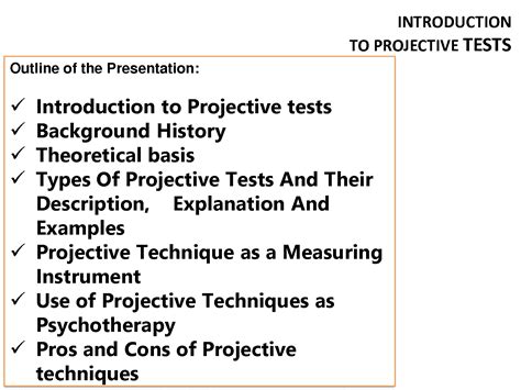 SOLUTION: psychology: Projective testing and types - Studypool