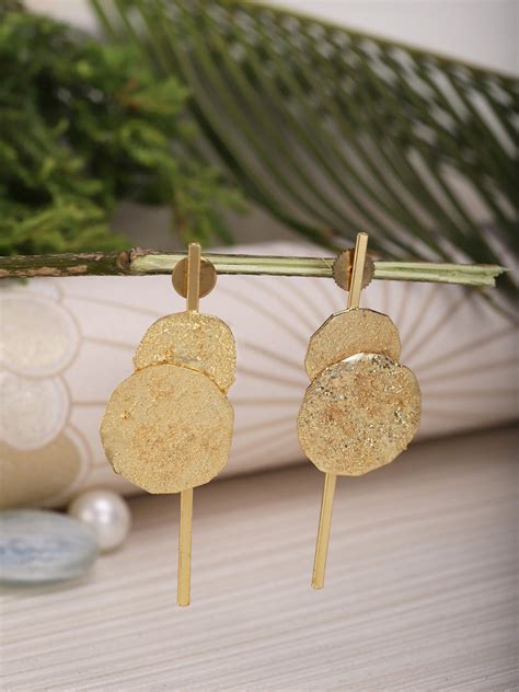 Gold Plated Double Disc Long Studs – Shopberserk