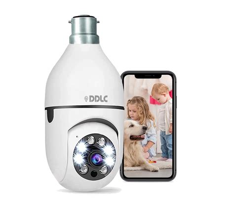 Buy DDLC Wi-Fi Camera CCTV 1080p Wireless PTZ Bulb Shape V380 Pro ...