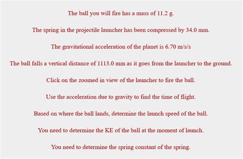Image result for Determining Spring Constant From Projectile Flight