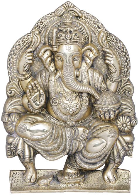 Buy Exotic India Raja Ganesha Wall Hanging - Brass Statue Online at Low ...