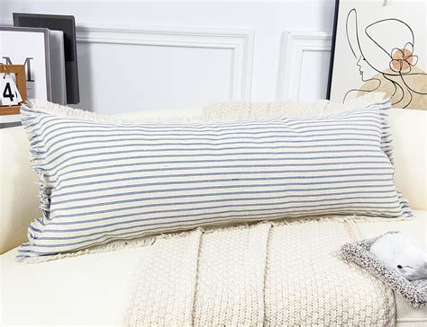 Amazon.com: PANOD Boho Extra Long Lumbar Pillow Cover, Cotton Linen ...