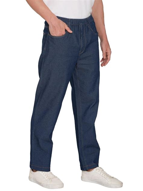 Turtle Bay Men's Casual Elastic Waist Stretch Denim Pull-On Jeans with ...