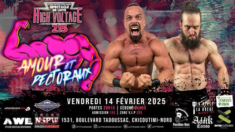 Spectacle De Lutte AWE - High Voltage 215 - Amour et pectoraux , 1531 ...