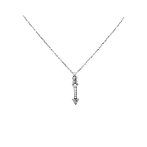 Radiant Arrow Pendant Necklace (Rhodium Plating ) – ISHI New York