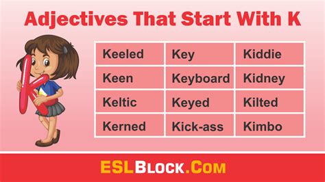 Adjectives That Start With K - English as a Second Language