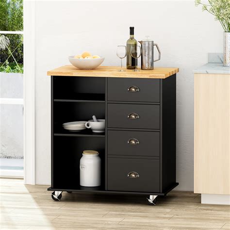Kitchen Island Cart with Storage, Rolling Kitchen Island Side Table on ...