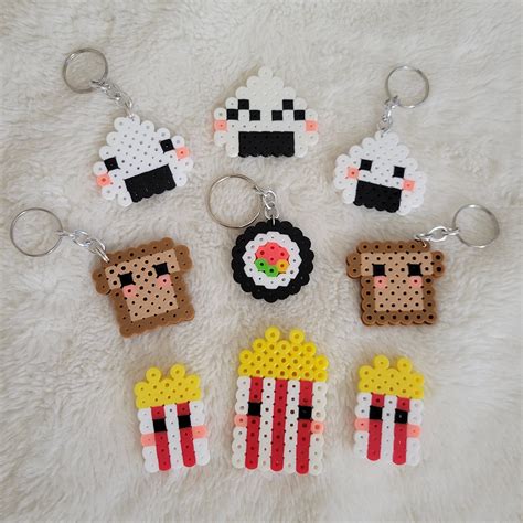 Assorted Food Perler Bead Keychains - Etsy Canada | Hamma beads ideas ...