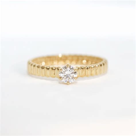 Accordion Solitaire Diamond Ring | 14K/18K Solid Gold
