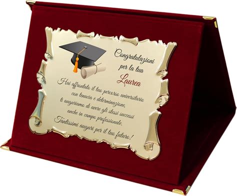 Targa Regalo per Laurea | Targhetta per Laureato | Congratulazioni per ...