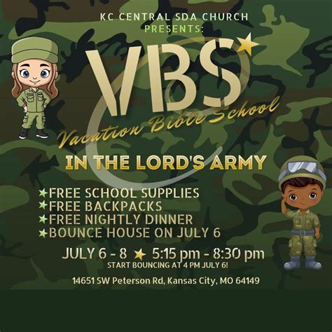 "In the Lords Army" VBS, 14651 SW Peterson Rd, Kansas City, MO, United ...
