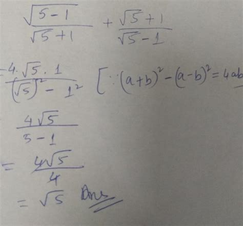 simplify the following by rationalizing the denominator root 5 - 1 ...