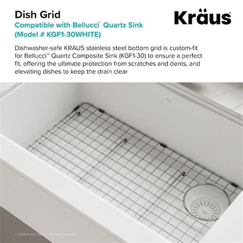 Kraus 14.25-in x 25.25-in Right Drain Stainless Steel Sink Grid at ...