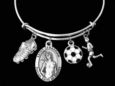 Saint Sebastian Patron Saint of Sports Soccer Jewelry Adjustable Brace ...