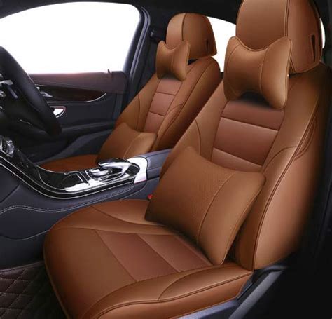 3D FRONTLINE PU Leather Car Seat Cover Tan Compatible with Maruti Ciaz ...