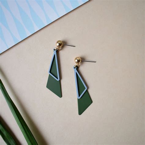 Double Geometric Triangles Earrings | Salty – Salty Accessories