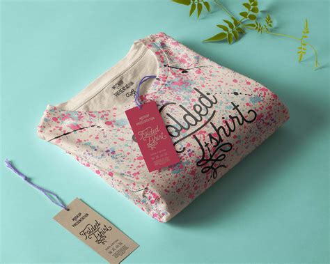 Free Folded T-Shirt Mockup Template (PSD)
