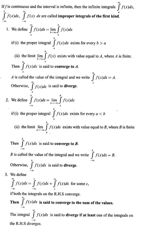 Improper Integrals - Theorem, Worked Examples, Exercise with Answers ...