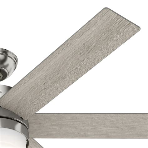 Hunter Kempton Park SureSpeed 54-in Brushed Nickel with Light Grey Oak ...