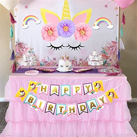 Unicorn Birthday Decorations Supplies Kit for Girls, Hombae Unicorn ...