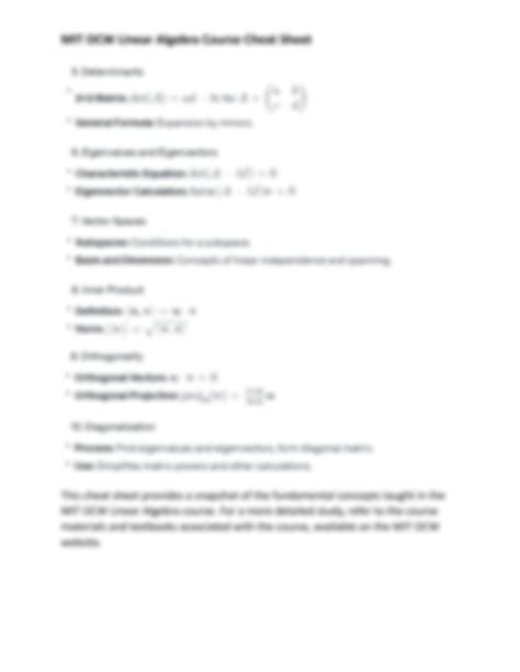 MIT OpenCourseWare Linear Algebra 的图像结果