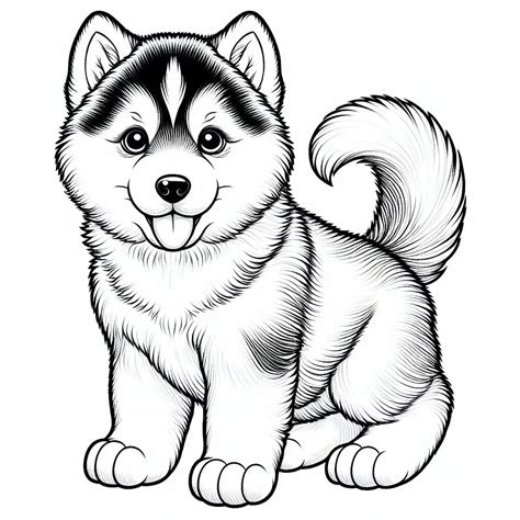 Husky Puppy Coloring Pages