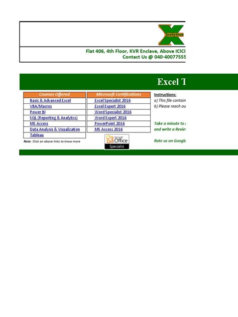Image result for Course for Excel 2016 Free with PDF