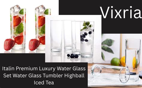 Buy Vixria Italin Premium Luxury Water Glass Set Tumbler Highball for ...