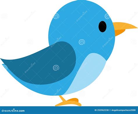 Cute Little Blue Bird Illustration Stock Illustration - Illustration of ...