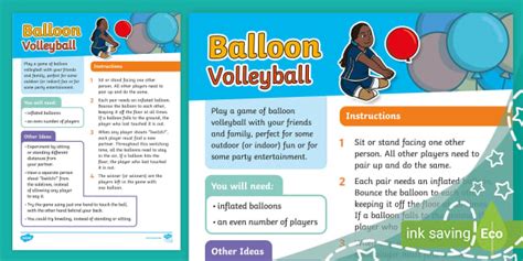 Balloon Volleyball (Ages 5 - 7) (teacher made) - Twinkl