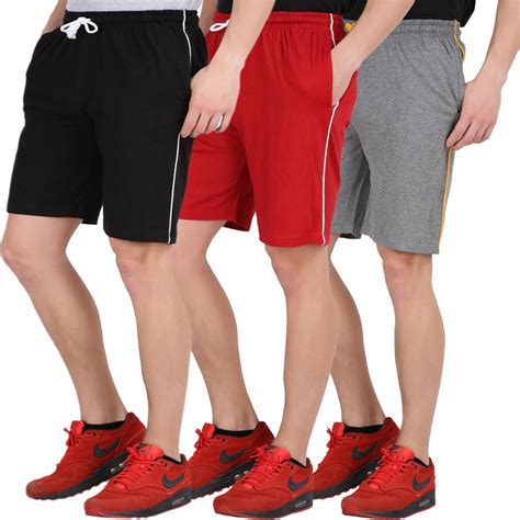 CHECKERSBAY Boy's Relaxed Shorts (Pack of 3) (3BS00-BL-RD-GR-3-4 Years ...