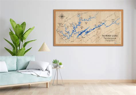 Digital File PDF, SVG - Norris Lake Tennessee Map Bathymetric Depth Layers SVG File, Layered ...