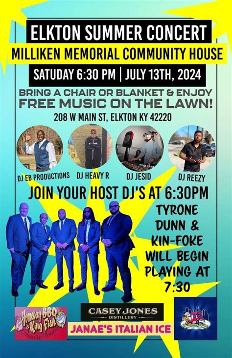 Tyrone Dunn & Kin-Foke Concert, Milliken Memorial Community House ...