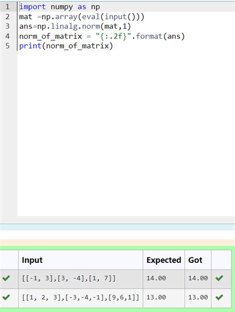 Image result for Matrix Sum Norm Calculator