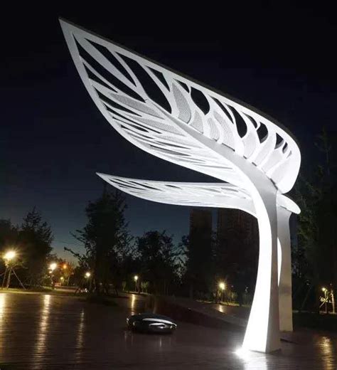 不锈钢树叶雕塑_艺术叶子雕塑-雕塑风