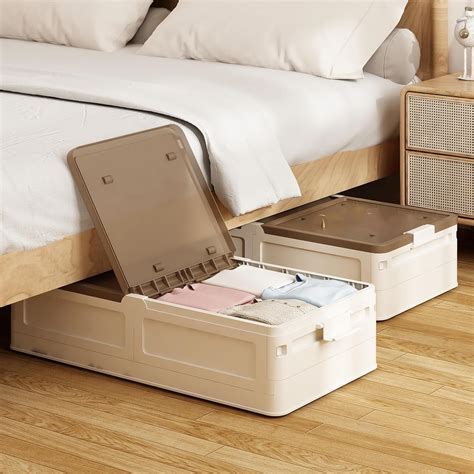 GILLAS 2 Pack Under-Bed Storage Plastic Containers Bins with Lids and ...