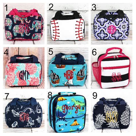 19 Colors Monogram Lunch Bag Box Back to School Kids Supplies | Etsy