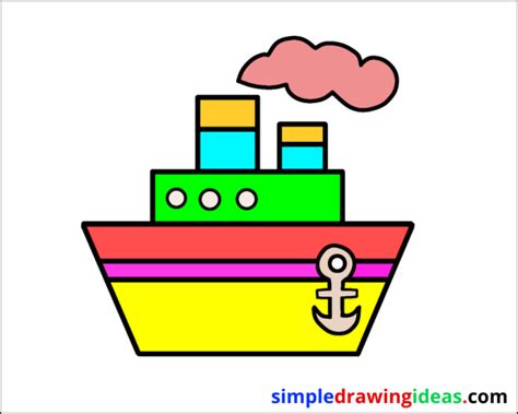 How to draw a ship easy - Step by step guide - Simple Drawing Ideas