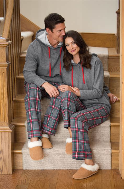 Gray #Plaid Hooded His & Hers Matching #Pajamas | Christmas outfits ...