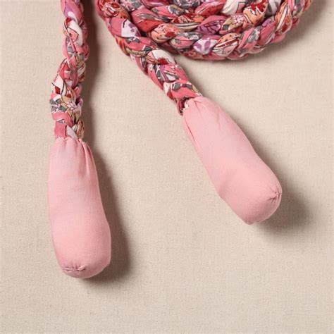 Pink Handmade Upcycled Fabric Skipping Rope
