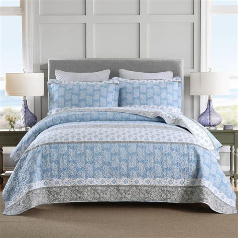Amazon.com: MEIZIZI Quilt King Size,Cotton Comforter Set, Blue White ...