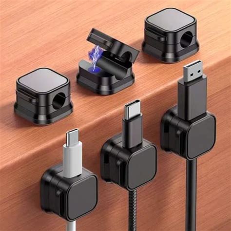 Picozon 6 Pack Magnetic Cable Clip Organizer Cord Holder, Adhesive ...
