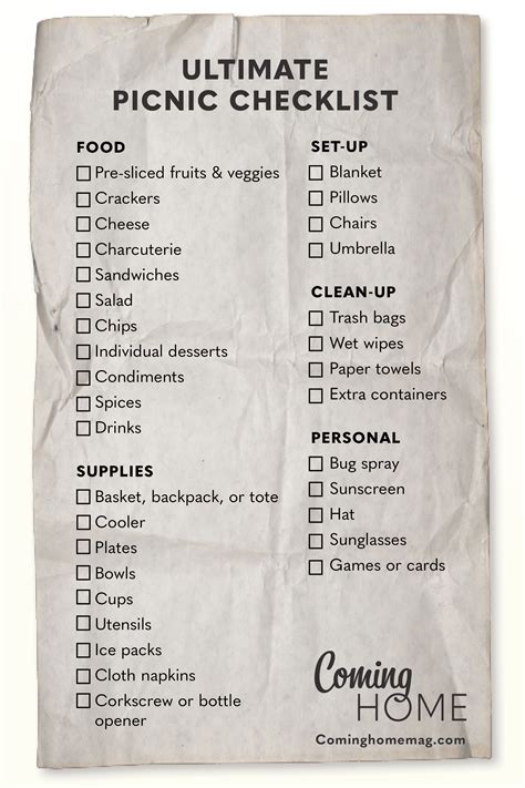 How to Plan a Picnic (+ Picnic Items List) | Coming Home Mag
