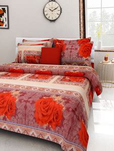 rose petal 200 TC Polycotton Double Floral Flat Bedsheet - Buy rose ...
