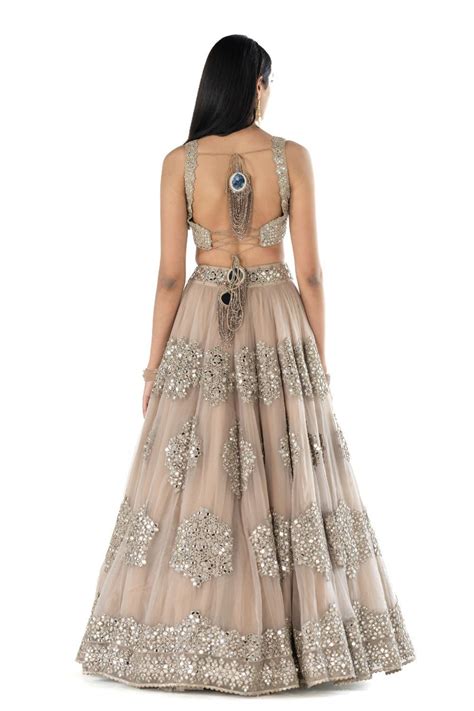 Moon Grey embellished organza lehenga set – abhinavmishra