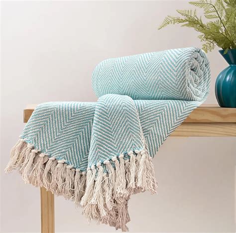 SAJAVAT HOME Hand-Knitted Pure Cotton Sofa Throw|Soft And Cozy ...